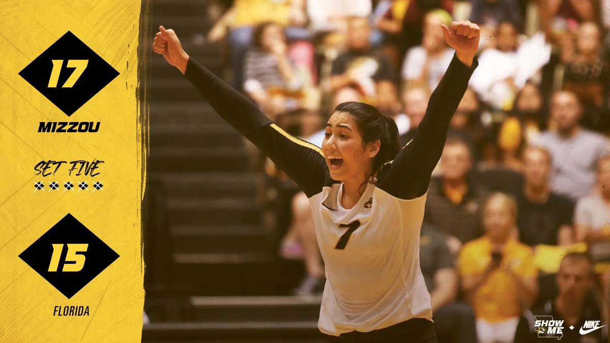 WINNER! 

Down go the Gators! #Mizzou topples No. 11 Florida, 3-2!

Season-high 6-match winning streak, as the Tigers improve to 18-4 (8-2 SEC)

#MIZ #ShowMe 🐯🏐