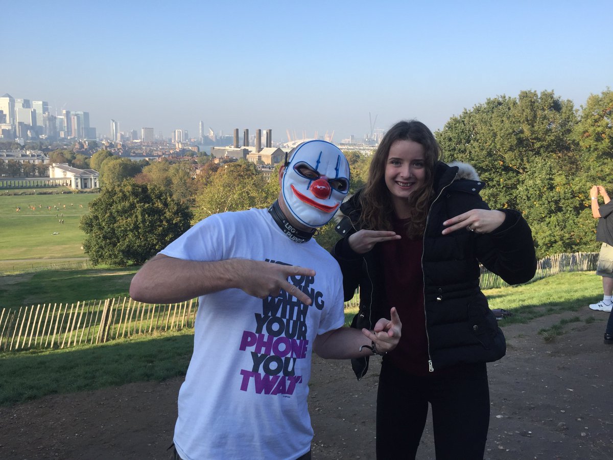 Legpuppymusic's tweet photo. #TimeOut50 #iconic Number #42 @ROGAstronomers #Space #Science #astronomy #planets #TheMeridianLine #Universe #planets2018 best view of #london in london #photography @TimeOutLondon #Clown #punk #guerilla #Satire @katiesol tune in tomorrow for another #location 35 down 15 to go https://t.co/ExhLPpfCja