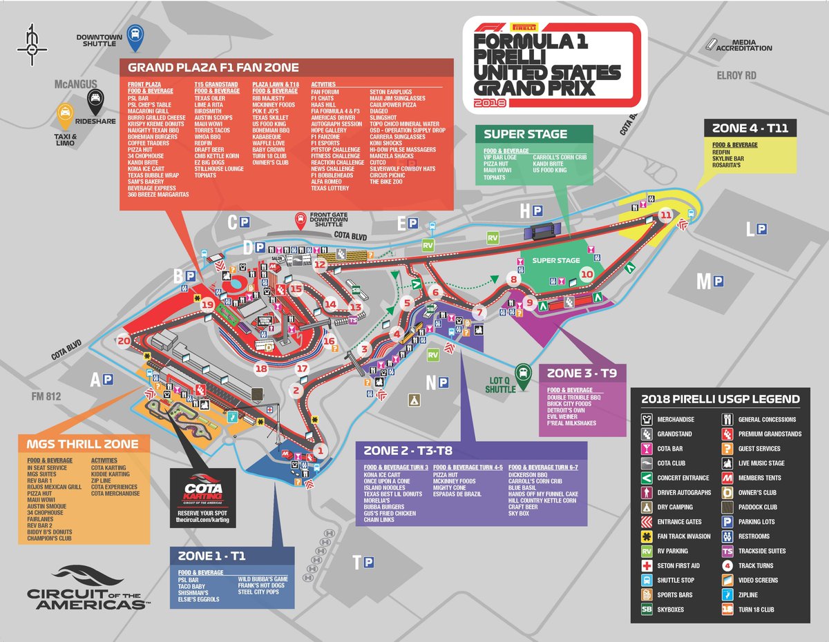 Circuit Of The Americas Parking Map Twitter 上的 Circuit Of The Americas："Come Join The Celebration! Your Access  Points For The #Usgp Track Invasion Are Turn 19, Turn 1, And Both Sides Of  The Main Grandstand, Noted With A