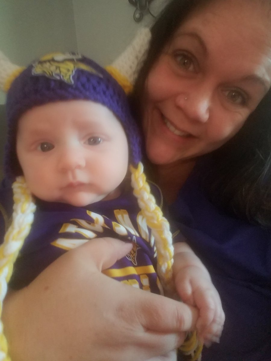 Pastor_Holly's tweet photo. Newest Vikings Super Fan, Grace...SKOL! https://t.co/yvSn0mVXsr