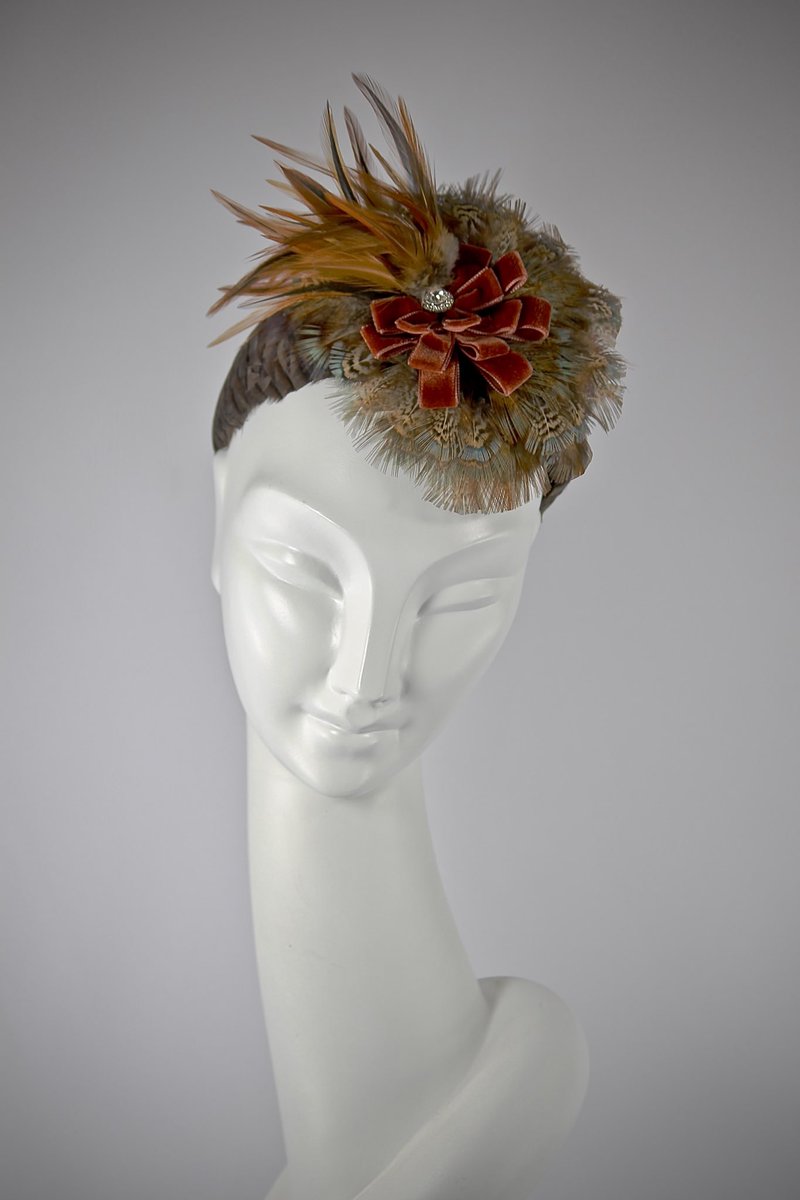DorothyMorant's tweet photo. Love autumn and love the autumnal colours of this feather head band with velvet ribbon and little vintage diamanté button https://t.co/I25lQn1RVx
