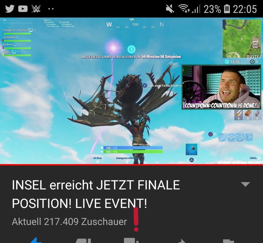 19SGD53_MatzeTO's tweet photo. #HolyMoly!!! 217409 #Live Zuschauer, das ist mal ne Hausnummer!!! #StandardSkill #Fortnite #kevin๐ฒ https://t.co/nkFbDm2BWj