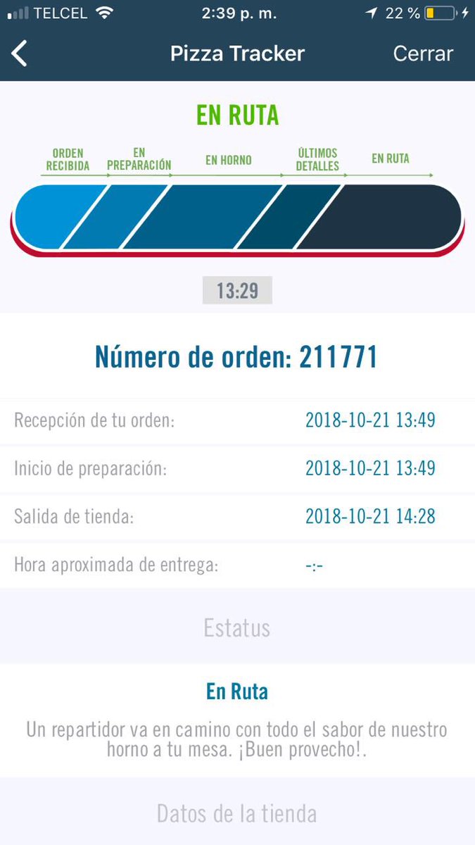 alexpich82's tweet photo. @dominosmx no respetan su garantía de 30 min, tengo evidencia de la app que salieron casi 40 min de su restaurante y aún así no lo aplican. Repartidor prepotente, “Alberto quien hable por tel me negó hablar con el Gte de sucursal claveria por estar ocupado” una tristeza de servic https://t.co/sIl9wftVZ1