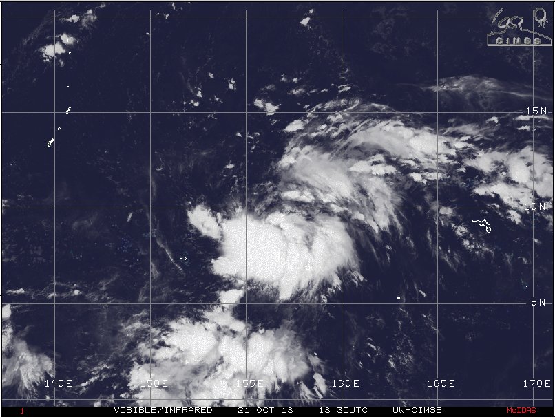 jnmet's tweet image. TS #Yutu has formed just northwest of #Pohnpei and will likely strengthen to a typhoon by the time it passes near the Mariana Islands later Wednesday into Friday. #Guam