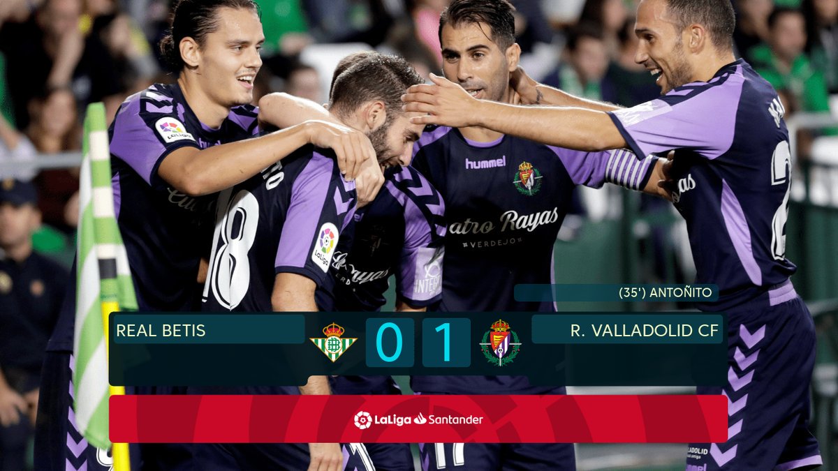 LaLigaArab's tweet photo. 🚨 @realvalladolid يحقق فوزه الرابع هذا الموسم في #LaLigaSantander ➕3⃣

#RealBetisRealValladolid 0-1 https://t.co/ZGHRb7sqGf