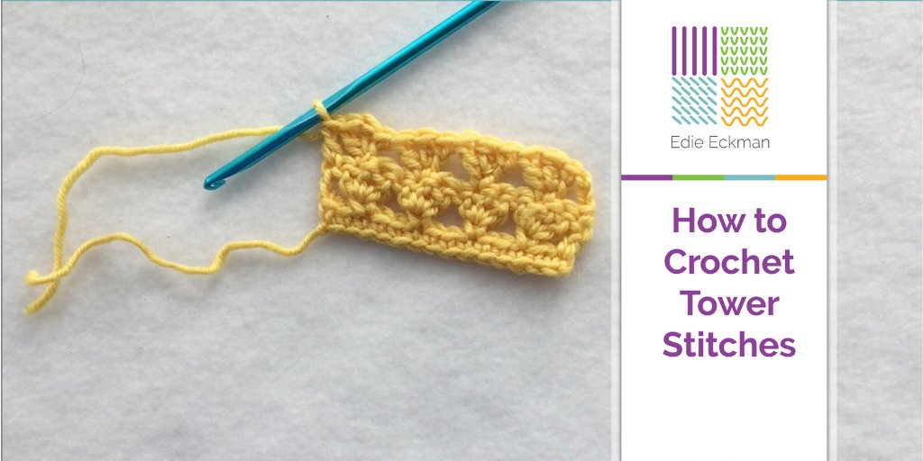 The Tower Stitch is a combination crochet stitch that is similar to a granny square-type stitch, but with a pointed base. You can use it in crochet blankets, hats, and other items. Learn how to Crochet Tower Stitches with this step-by-step video. edieeckman.com/2018/10/23/how…
