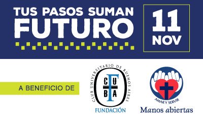 11/11 | 1er Carrera Solidaria a beneficio de Fundación Manos Abiertas <a href="/ManosAbiertasBa/">Manos Abiertas BA</a> y Fundación CUBA | Te podés inscribir hasta el 2/11: bit.ly/2y9DUTF
