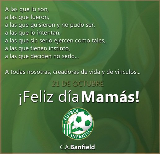 Cab_Infantiles's tweet photo. De parte de todos los que conforman el Fútbol Infantil de #Banfield, les queremos desear un muy feliz #DiadelaMadre a todas las mamás 🇳🇬️⚽👩‍👧‍👦 https://t.co/7jjZxME5Tc