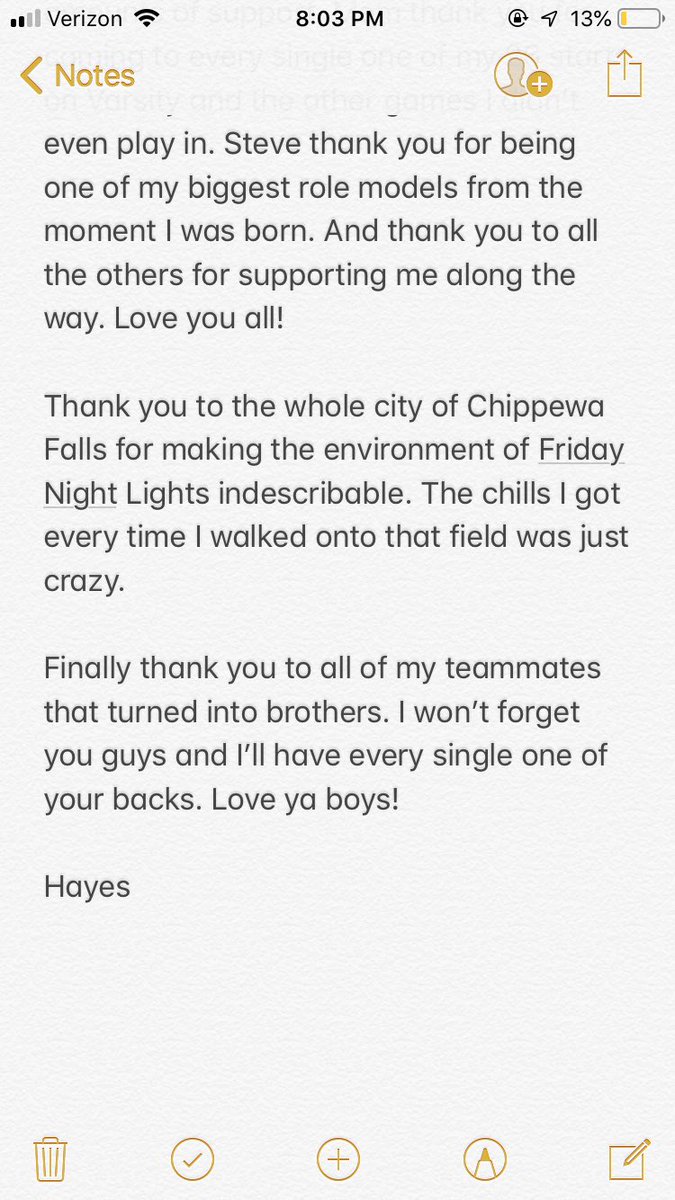 natehayes17's tweet photo. I know we didn’t achieve our main goals coming into this season, but I honestly believe we achieved bigger and better goals for the future of Chippewa Falls football. Thank you all for everything this season!
#67out https://t.co/XicXgRU0bQ