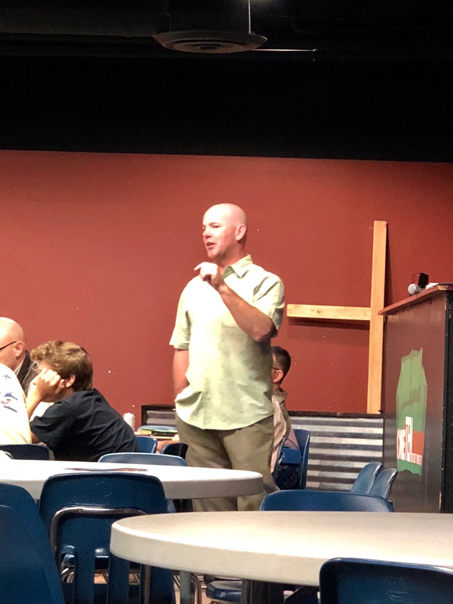 johntcarpenter's tweet photo. What a blessing to speak on Biblical Manhood to over 120 young men @110highschool this morning! Thank you @KurtFehlis wonderful blue skies and great atmosphere, just wondering why we had cereal and my great friend @2Wordstv gets biscuits and gravy?  God is good, all the time! https://t.co/D3JtbKZwtw