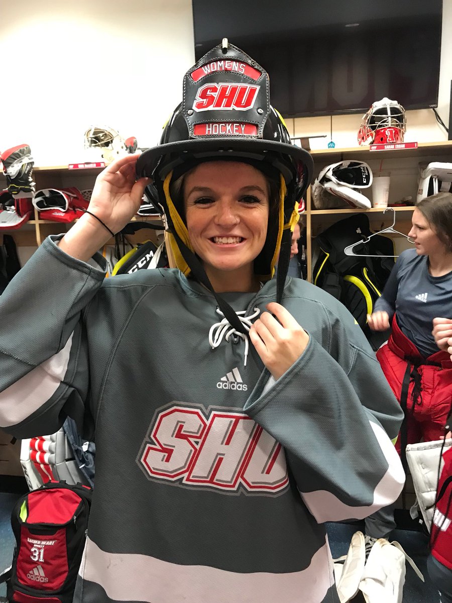 sacredheartwih's tweet photo. Hard hat winners of the weekend go to Junior Maddie Bishop and Freshman Kelly Solak! https://t.co/Kn9xvQubRE