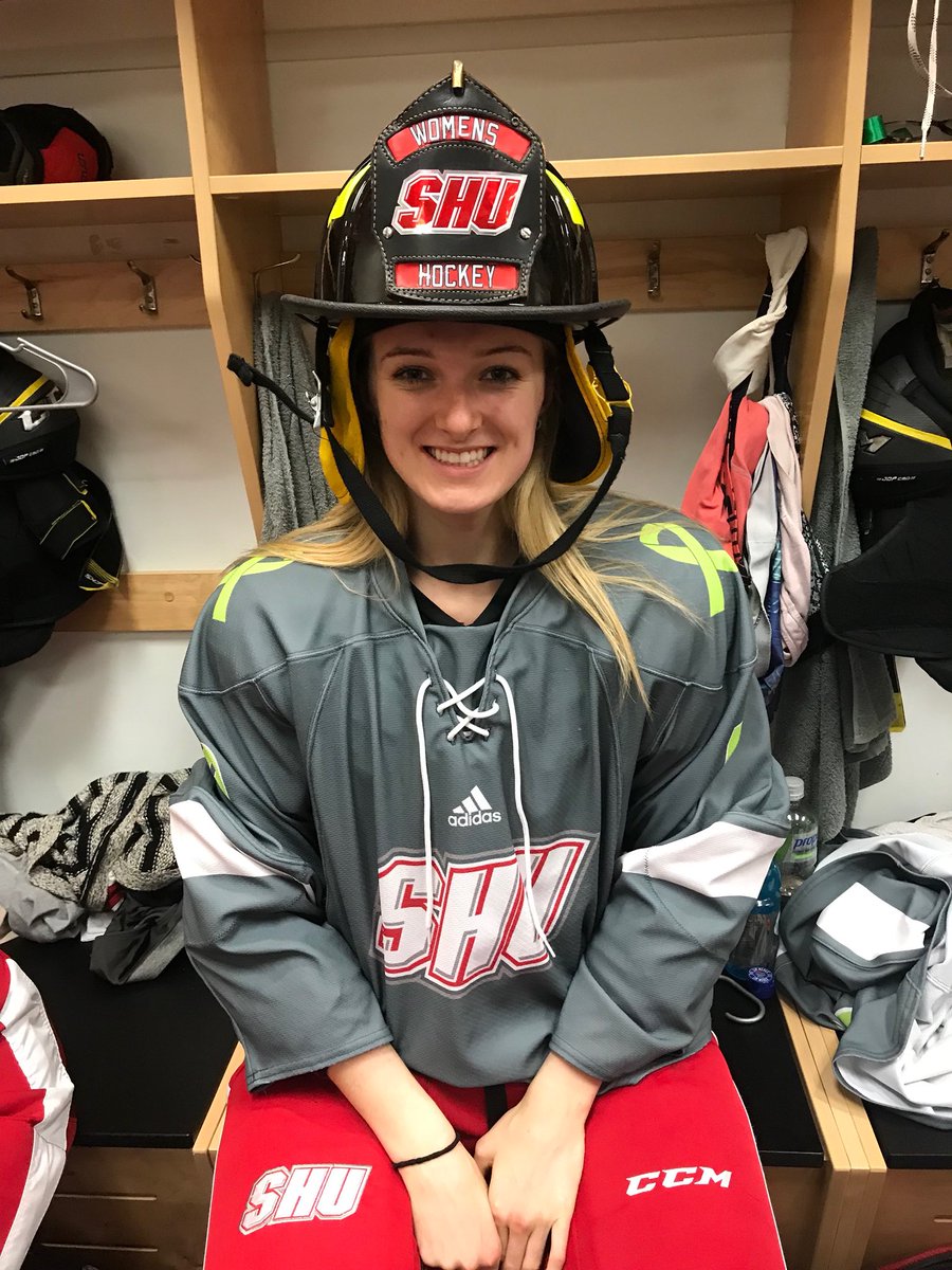 sacredheartwih's tweet photo. Hard hat winners of the weekend go to Junior Maddie Bishop and Freshman Kelly Solak! https://t.co/Kn9xvQubRE