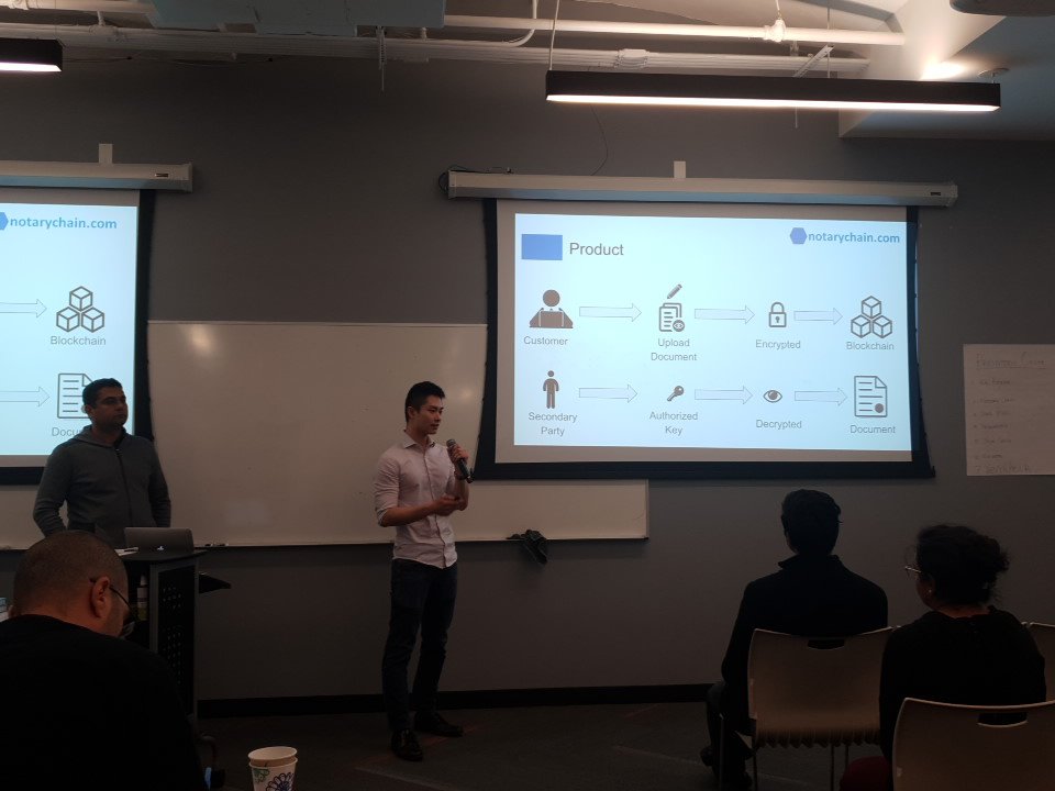MounaMahouachi's tweet photo. NotaryChain - notarization service on the Blockchain @nycsw #blockchain #SWblockchain #startupweekend https://t.co/Wuc5Js6Xw7