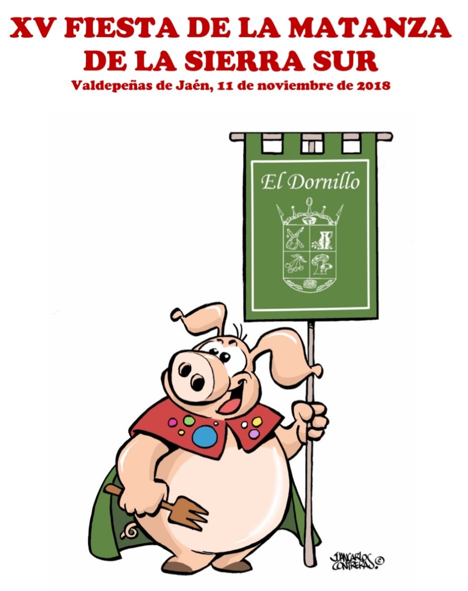 Programa y mascota 'XV Fiesta de la Matanza' #fiestamatanza #sierrasurdejaen @juancarloscon #valdepeñasdejaen fiestadelamatanza.es
eldornillo.com @andaluciafecoan