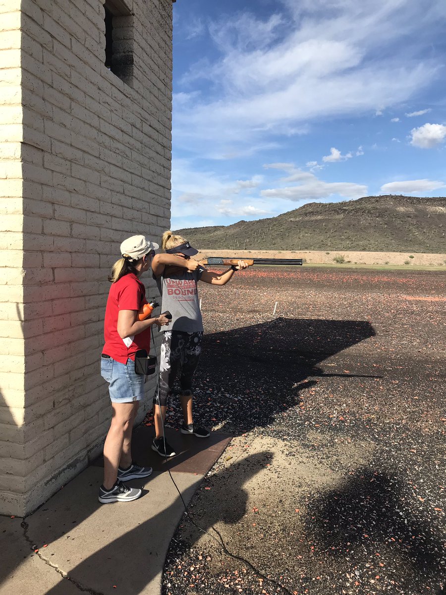 ACUShotgun's tweet photo. Coach Anderson giving Skeet lessons. https://t.co/LLv48RCLcg