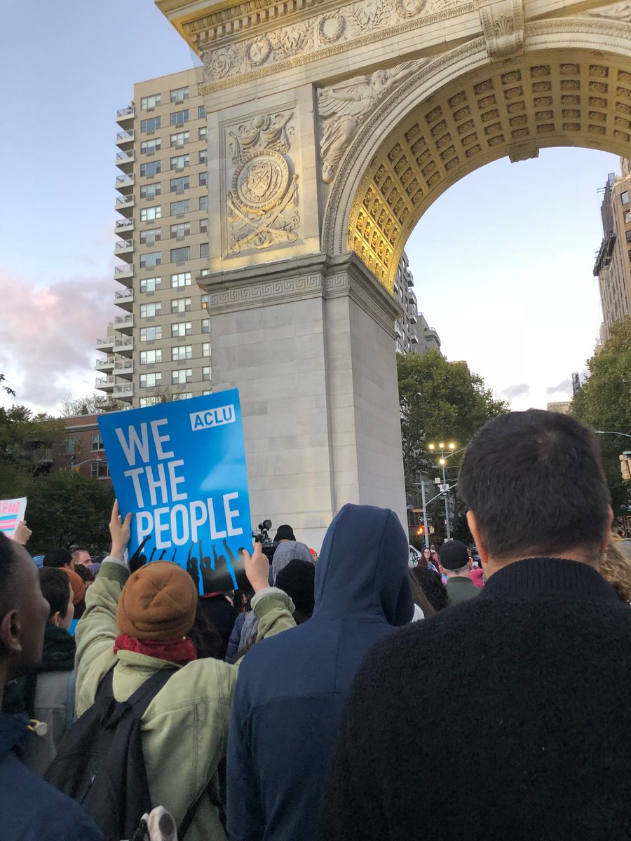 We're out here protesting <a href="/realDonaldTrump/">Donald J. Trump</a>'s plans to erase trans people.

📢Reminder: We don't live in Donald Trump's America, he lives in OURS.