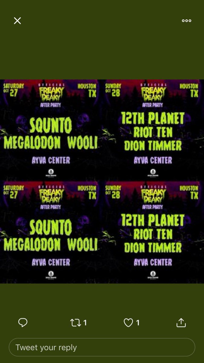 schwarte_40's tweet photo. It’s gonna be @RiotTenMusic @12thplanet and @diontimmermusic for the After party🙌🏼🙌🏼🙌🏼@FreakyDeakyFam #riddimsquad #riddim #edmfamily #basshead #railbreaker #riddimgang #dallasravers #bass #ravegang #dallasedm #dallasdubstep #festival #texasedm  #freakydeaky2018 #freakydeakytexas https://t.co/hWpPKydhIN