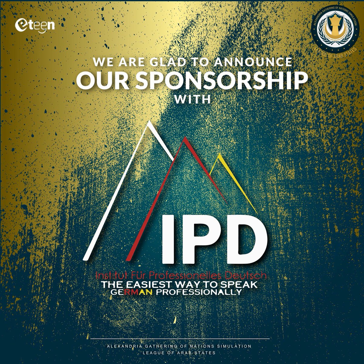 We are honored to announce our new sponsor IPD-Ägypten
يشرفنا أن نعلن عن الراعي الجديد للمشروع IPD
عن الراعي:
IPD هو معهد لغة حديث التأسيس في الإسكندرية، متخصص في تدريس اللغة الألمانية الإحترافية ،في دورات مصممة حسب الطلب
#The_Arabian_knights_Trilogy
#AGNS
#Bibliotheca_Alexandria
