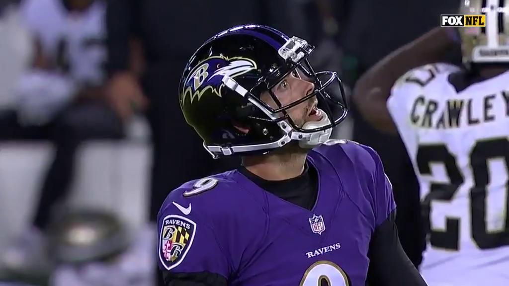 Justin Tucker absolutely cannot believe he just missed.