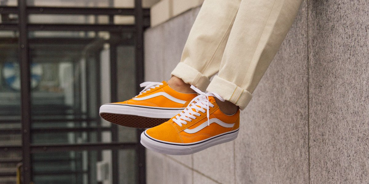 vans old skool cheddar & white skate shoes
