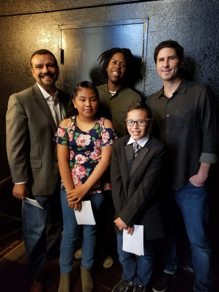 Art is about uplifting student voice. At the Vets Hall in Watsonville, with children's authors Matt de la Peña and Christian Robinson who are reading their beautiful book: Carmella Full of Wishes