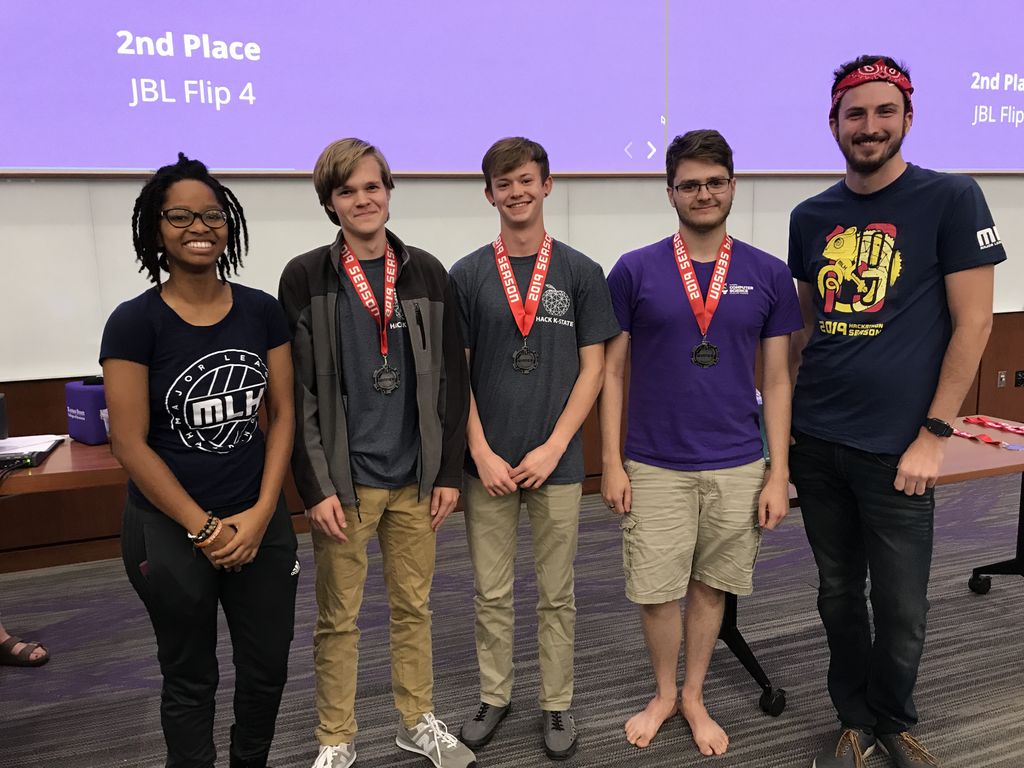 MLHacks's tweet image. #hackkstate second place winners were Tiber, a social media platform that refrain from exploiting weakness in the human psyche. Congrats on an awesome job Tiber! @hackkstate