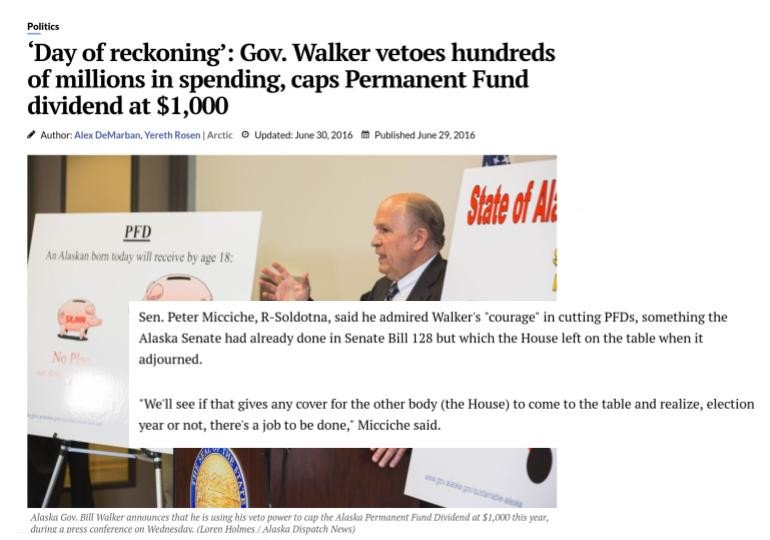 bgkeithley's tweet photo. One of the most blatant hypocrisies this election cycle comes from those who shout "Vote for Dunleavy" b/c he will "Save the PFD," and then in the next breath shout vote for this or that R Sen candidate --- many of whom voted repeatedly for permanent #PFDcuts.  #akleg #akelect https://t.co/qTyRwzHM3l