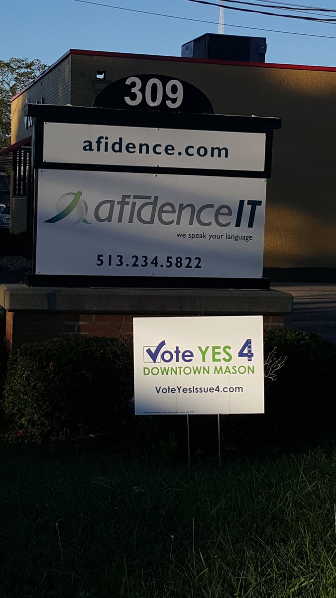 voteyes_issue4's tweet photo. @Afidence supports issue 4 in Mason (Density of Dwelling Units). This opens the door for a conversation about downtown that we have never been able to have before. Learn why this is great for Mason here: https://t.co/JNzFJjDXTy https://t.co/EL9lTkOaZE