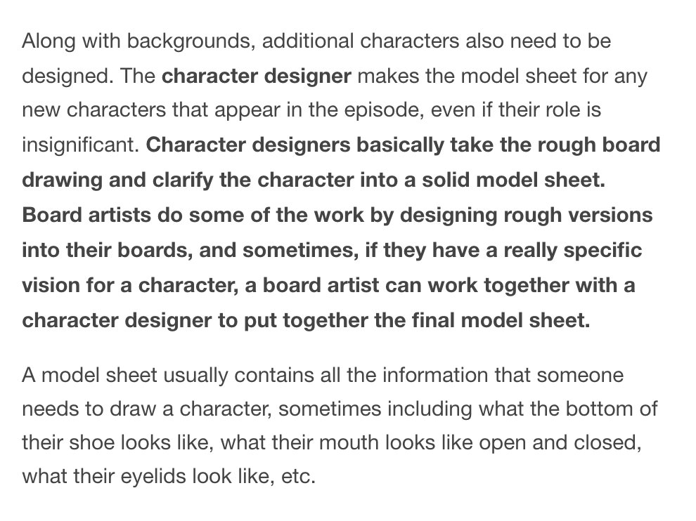 Bob Flynn - same on bloosky on X: Once the cartoon is in production,  additional characters may need to be designed. The process/order can vary  depending on if the show is script-driven