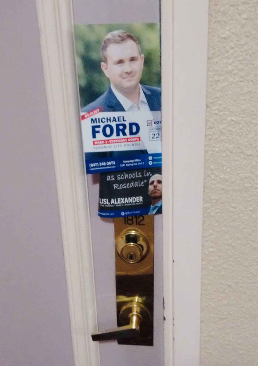 SLisiTrustee's tweet photo. Voters here GET the MESSAGE! It's crystal clear, it's Ford/Lisi in Ward 1 - Etobicoke North!! #RexdaleNotRosedale #TOpoli https://t.co/AeSR9EB0yc