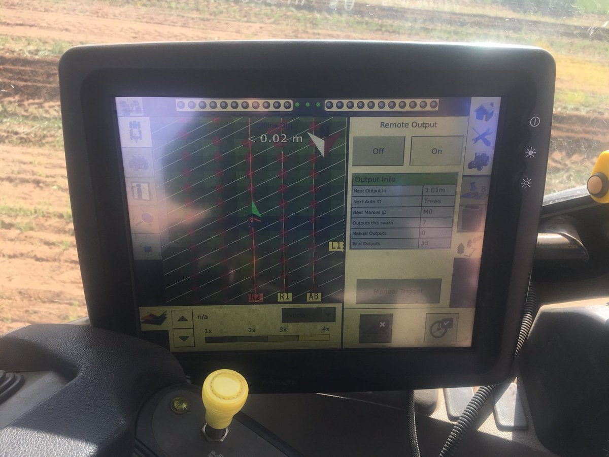 Setting up for round 2 of tree planting in Wakerie South Australia 🇦🇺 . Using @Trimble_Ag remote output. Trees planted last year in photo.