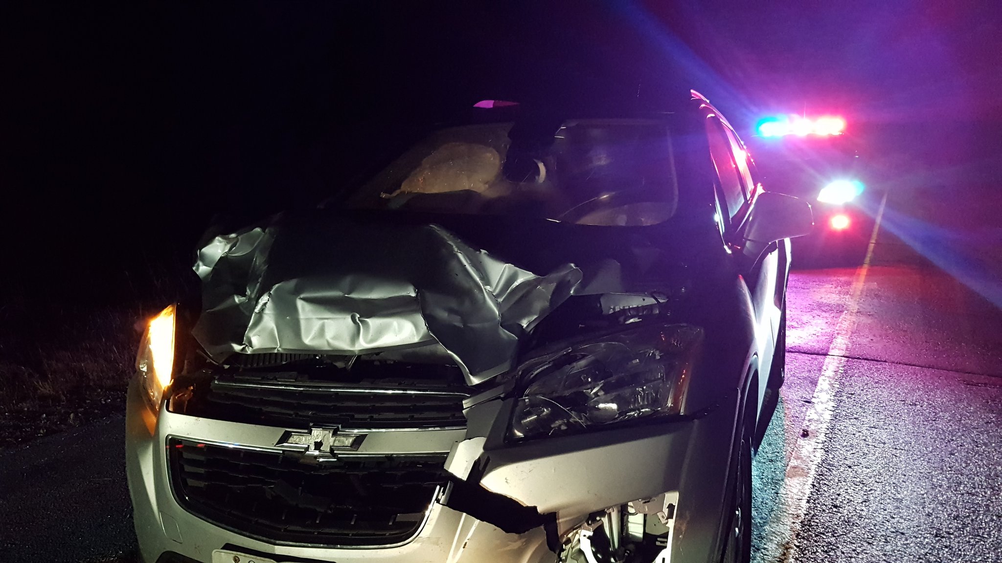 Sgt. Andy Evans on Twitter "Car Vs Deer on the Bruce Saugeen Townline