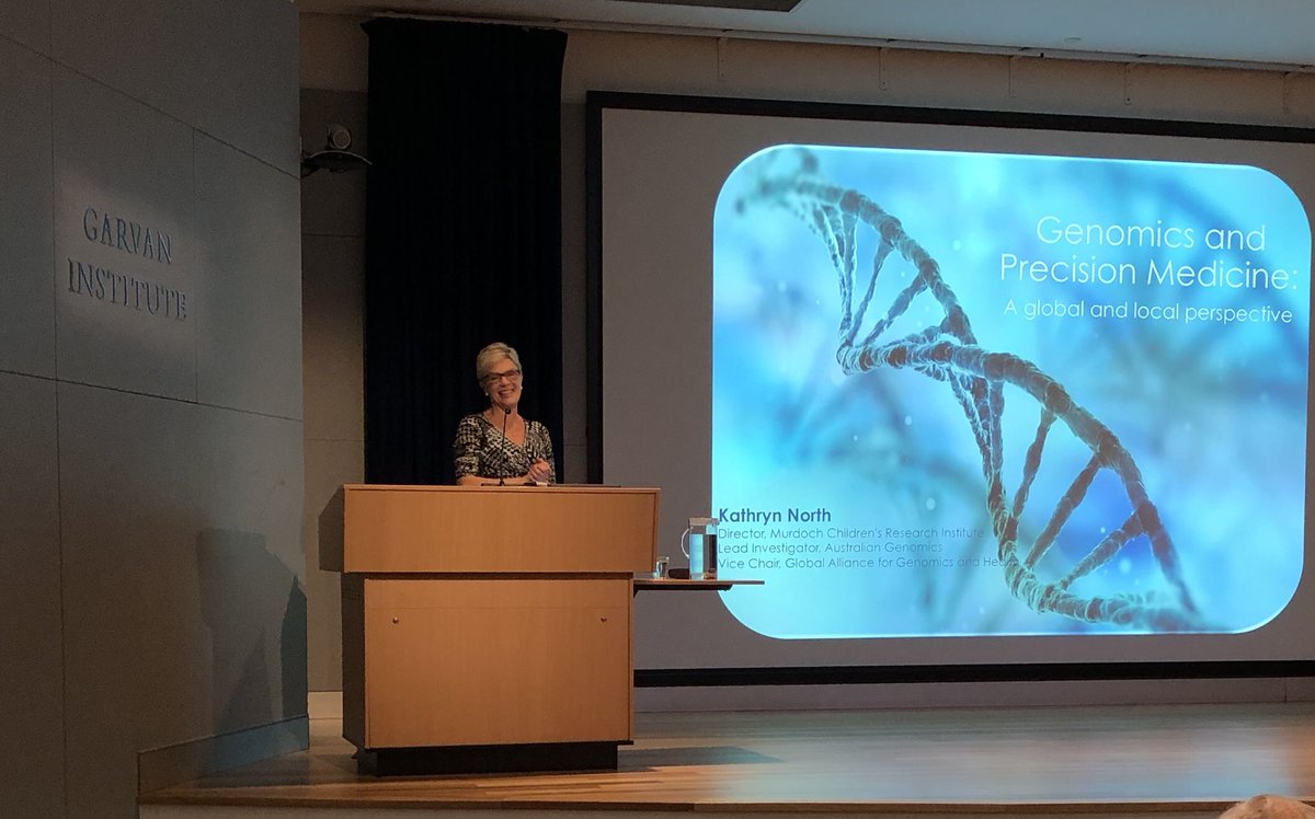 GarvanInstitute's tweet photo. A real pleasure to welcome Kathryn North of @MCRI_for_kids @AusGenomics @GA4GH to Garvan! One of Australia’s leading lights in #genomics #personalisedmedicine #GarvanLISS https://t.co/yHSsD1wOaw