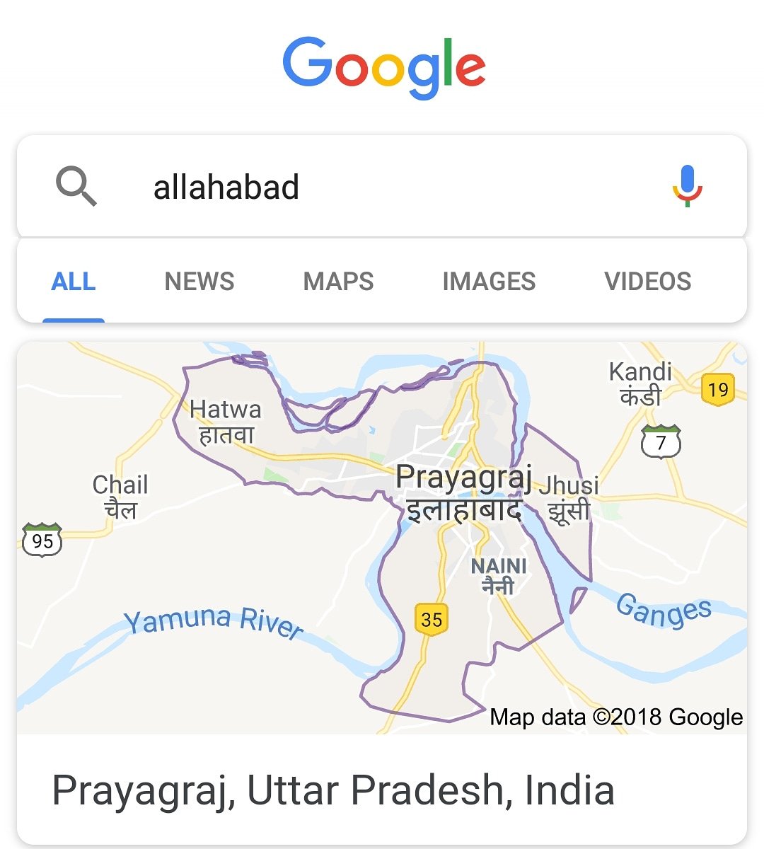 McKelveyWill's tweet photo. #Allahabad is already changed to #Prayagraj on @googlemaps (it's been less than half a week since the city was renamed) Funny that @google has yet to correct the misspelling of #Alburgh, #Vermont on its maps 🤔 @wcax  @WCAX_Adam #alburghvt @SAMessenger @bfp_news  #vtpoli https://t.co/lTBJ2ITcOV