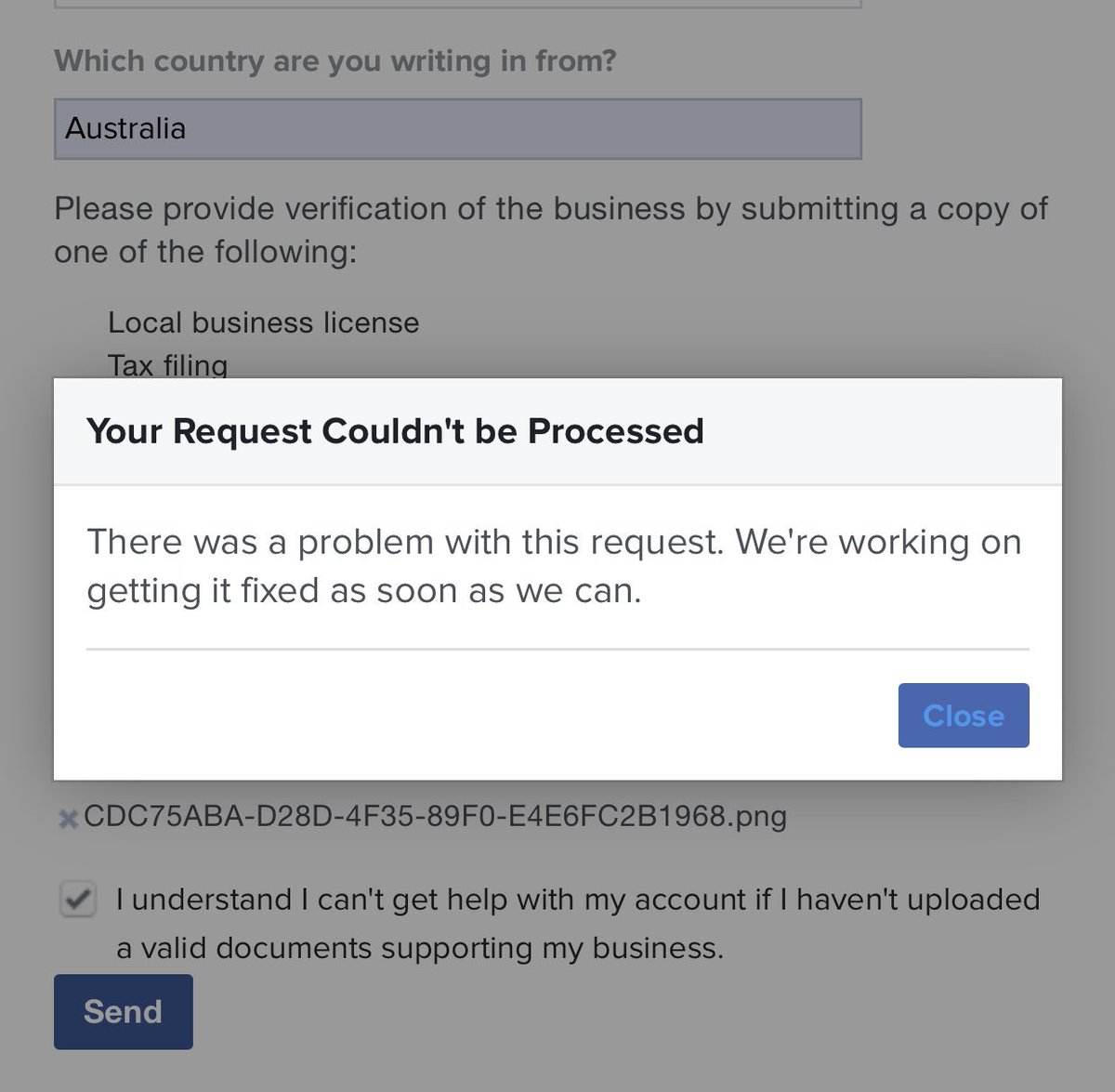 bethanynoble's tweet photo. @instagram I am trying to appeal the disabling of my account and this is the message I keep getting. Can you let me know what’s going on? https://t.co/dHZHHjMoZi