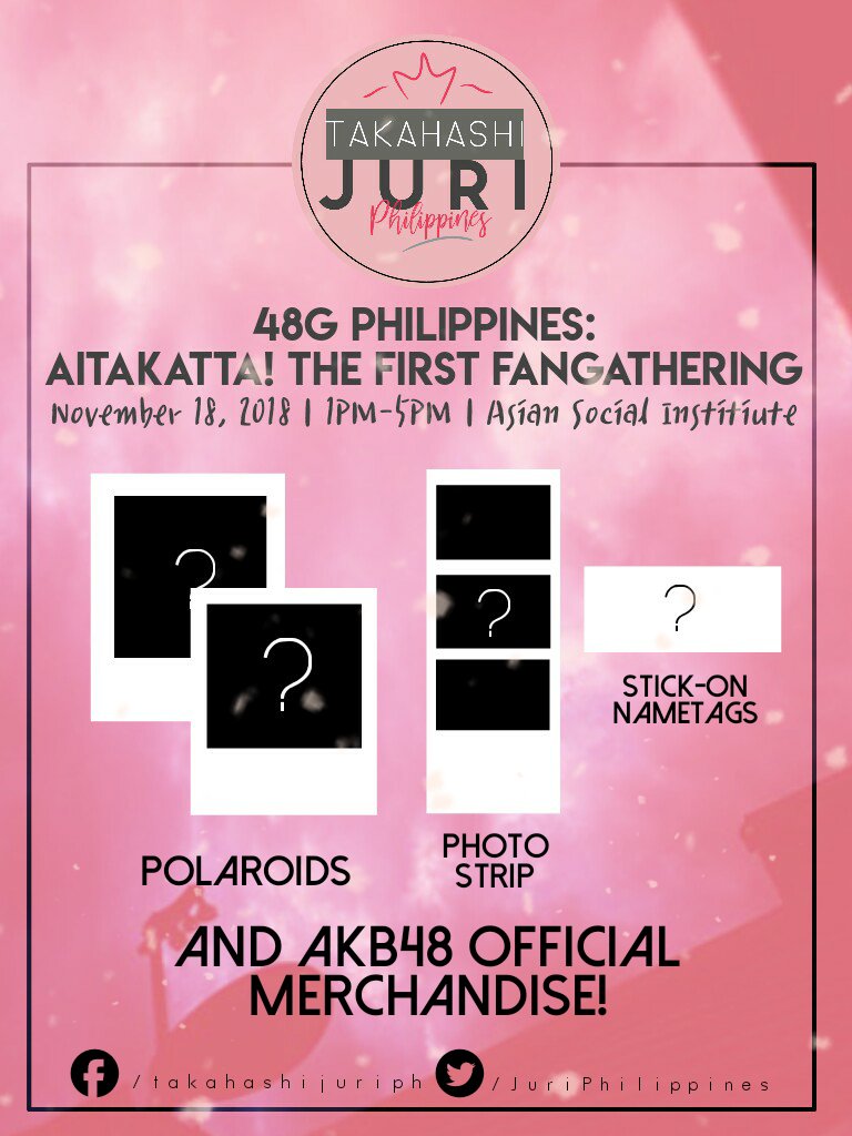 Takahashi Juri Philippines Freebies And Merchandise To Be Given On The Event 48gph1g Aitakattaph Akb48 Ske48 Hkt48 Ngt48 Nmb48 Stu48 Bnk48 Jkt48 Mnl48 Teamsh Teamtp Mum48 Sgo48 Takahashijuri T Co 6bbv1uxmjy Takahashi Juri Philippines Freebies And Merchandise To Be Given On The Event 48gph1g Aitakattaph Akb48 Ske48 Hkt48 Ngt48 Nmb48 Stu48 Bnk48 Jkt48 Mnl48 Teamsh Teamtp Mum48 Sgo48 Takahashijuri T Co 6bbv1uxmjy