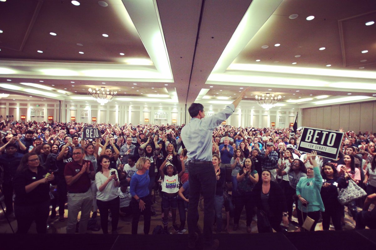 BetoORourke's tweet photo. Together in Sugar Land on the eve of early voting! Thank you to everyone who spent their Sunday night with us. https://t.co/fP5fRjPS2J