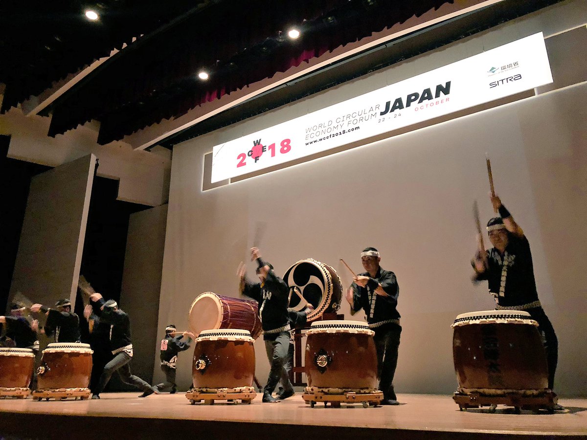 SitraFund's tweet photo. Drummers from Fukushima opened The World Circular Economy Forum 2018! #WCEF2018 #circulareconomy https://t.co/nK3va5Glgn