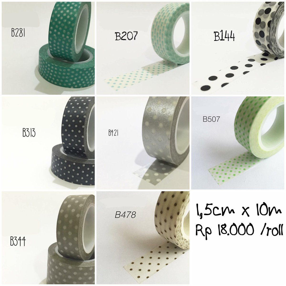 Jual washi tape berbagai motif dan ukuran nih, ordernya bisa japri ke WA 08975884588 yaaa, 
#washitape #jualwashi #jualwashitape #selotip #solasi