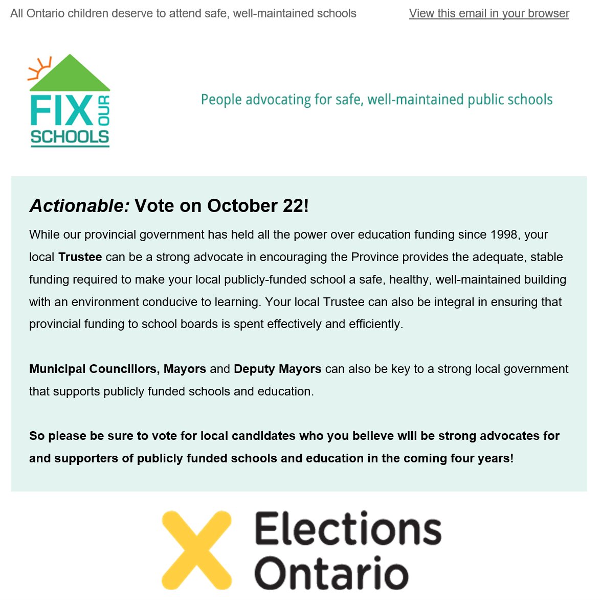 normsworld's tweet photo. And now a message from @Fix_Our_Schools: Vote carefully for your trustee tomorrow! #topoli #onted #onpoli https://t.co/oCMd9r0VSB