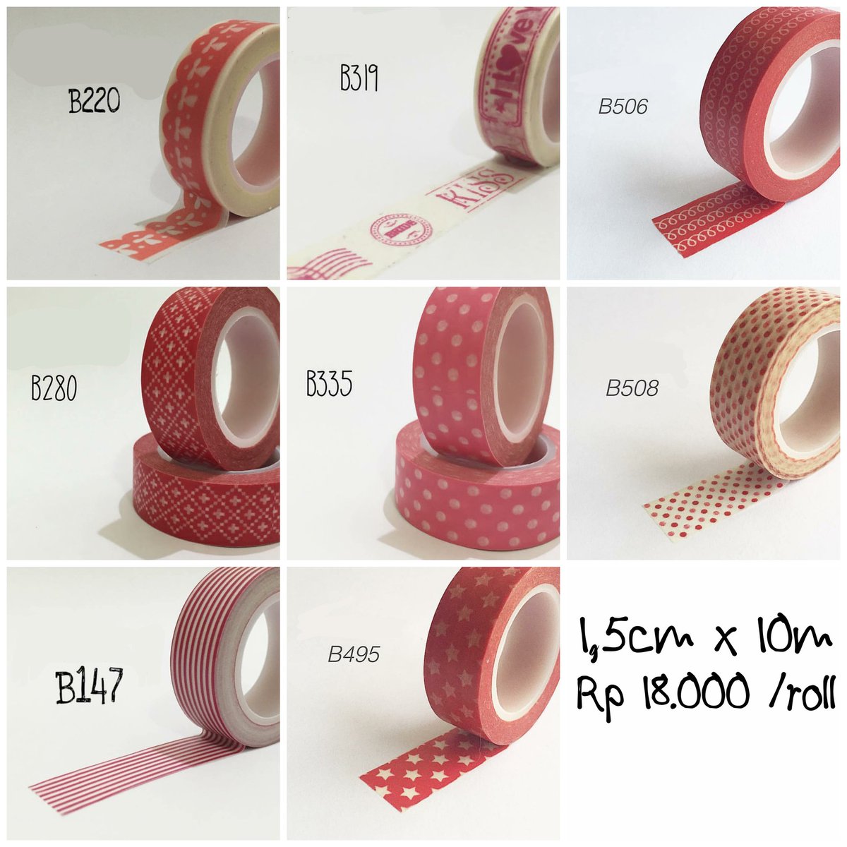 Jual washitape berbagai motif dan ukuran nih, untuk order bisa japri ke WA 08975884588 yaaaa, 
#washitape #jualwashi #jualwashitape #solasi
