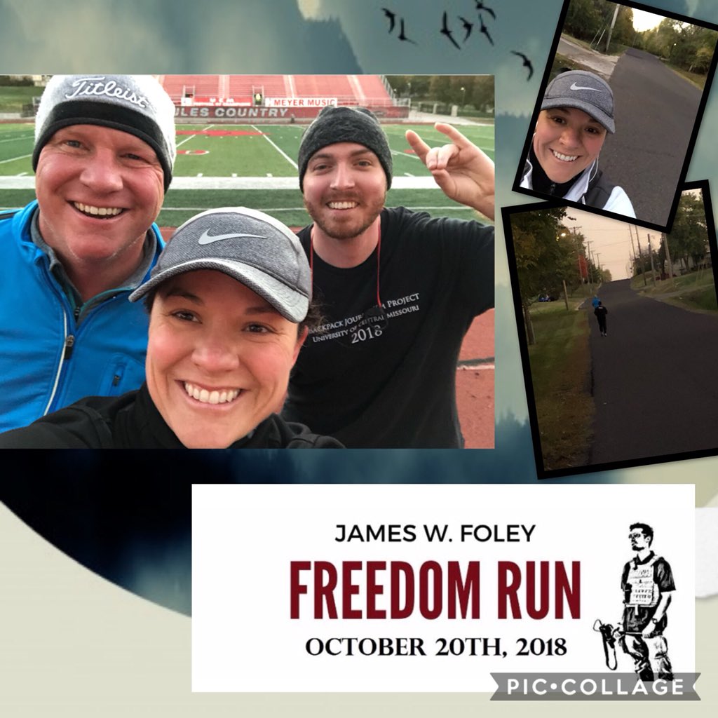JCWLewis's tweet photo. #IRunForJim to support a #FreePress. Our 5k was to honor James Foley and other journalists who sacrifice to give a voice to the voiceless. Thankful for the inspiration @JamesFoleyFund gives to my students by supporting journalists around the world. #moralcourage #FoleyRun https://t.co/u7Tv0NQF8G