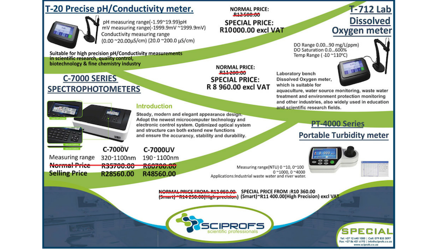 Sciprofs1's tweet photo. Some great offers on the following:

➡️ PH/Conductivity Meter
➡️ Spectrophotometers
➡️ Oxygen Meter
➡️ Portable Turbidity Meter

https://t.co/4kaJXO2zu6 https://t.co/dV3AjaN8SC