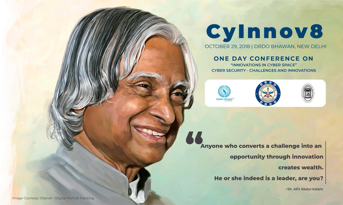 CInnov8's tweet photo. @DRDO_India  in collaboration with @cyberpeacengo and #VJTI is organising #Cyinnov8 #Innovation In #CyberSpace: Challenges and  Innovations"on 29 Oct 2018. The event will be graced by @nsitharaman honorable #RakshaMantri of India.

To register: https://t.co/8SGQsVPemB https://t.co/SV22QZkUsZ