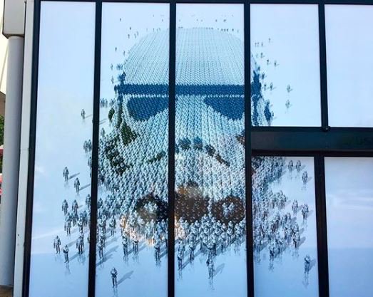 SignwaveAU's tweet photo. Great work by #signwavenewtown on the Storm Trooper window graphics at the Museum of Applied Arts and Sciences, Sydney for the Star Wars Identities exhibition opening in November #windowgraphics #signwavedidit #signage #museum #exhibitions #displayinspo https://t.co/ooNv6TgKbS