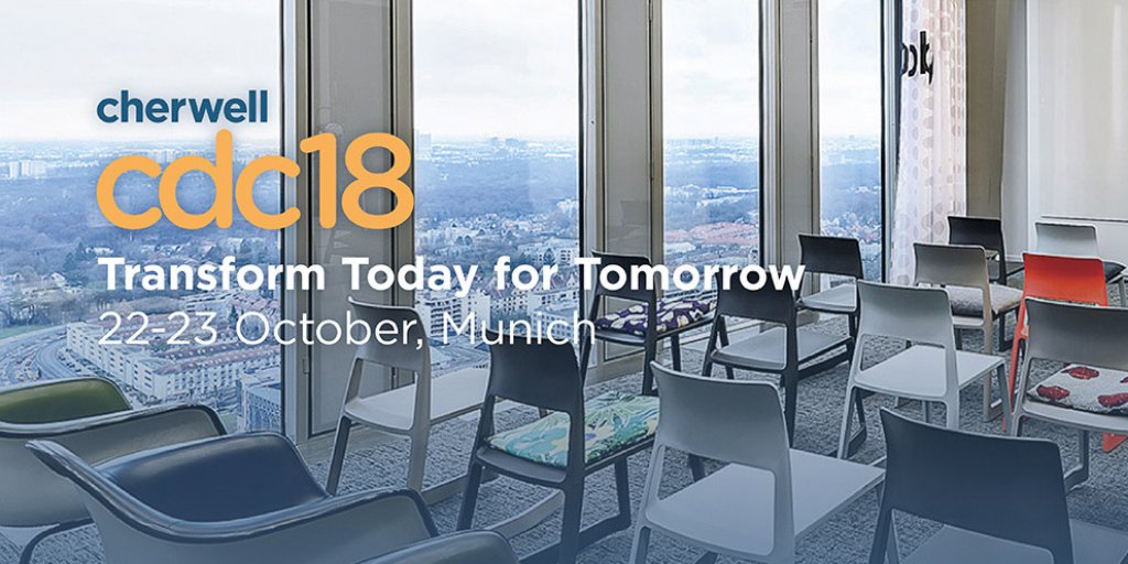 DECherwell's tweet photo. Heute ist es so weit! Besucht uns in den @DesignOfficesDE in München, um die Cherwell DACH Conference 2018 hautnah mitzuerleben! Last Minute Tickets: https://t.co/xWblnUj2fx #TransformTodayForTomorrow #ServiceManagement #CDC18 #Automation https://t.co/8x7NEMTNDl