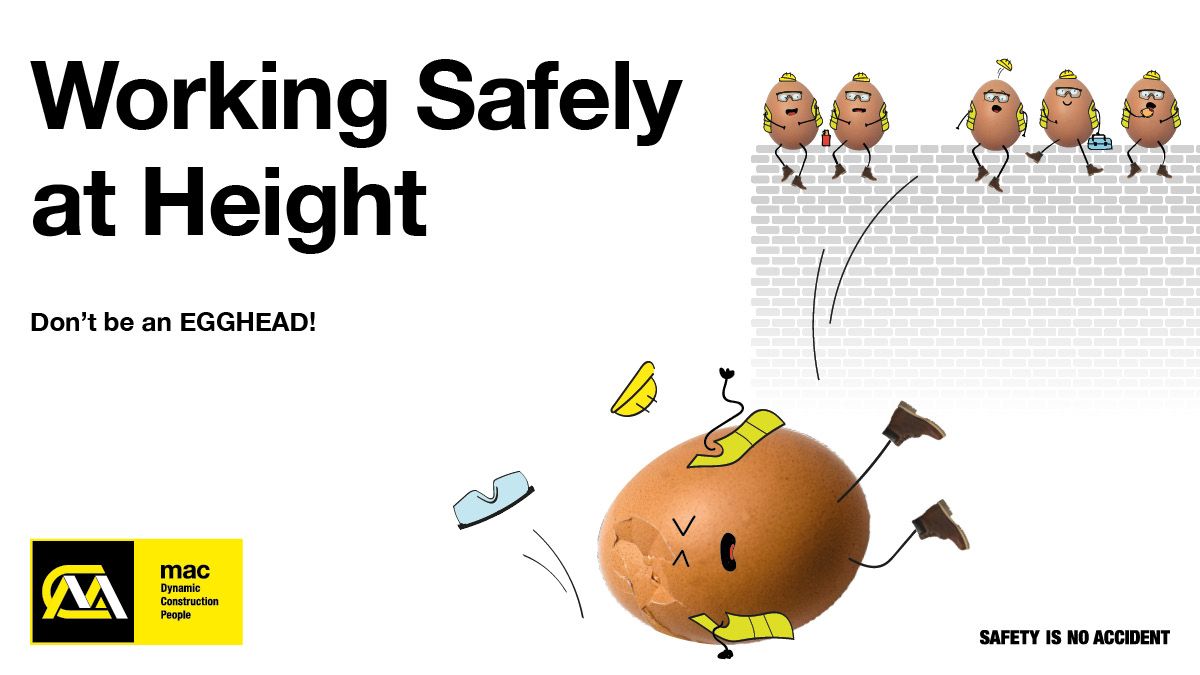 macgroupcom's tweet photo. #ConstructionSafetyWeek Day one #WorkingSafelyatHeight
When it comes to Health&Safety on a mac site we’re EGG-CELLENT
How? Train, Plan, Do, Repeat
On a mac site, the only fall you need is Autumn
#CIFSafety2018 #SafetyIsNoAccident #TEAMmac #EggPun #DontBeAnEgghead @cif_ireland https://t.co/6WpMQJf836