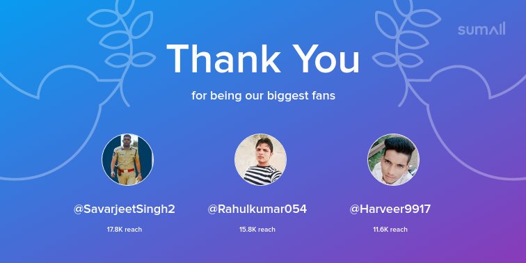 Harveer9917's tweet photo. Our biggest fans this week: @SavarjeetSingh2, @Rahulkumar054, @Harveer9917. Thank you! via https://t.co/C7Auoit2PM https://t.co/IxFusD7qDP https://t.co/Z2QwyJP9Iv