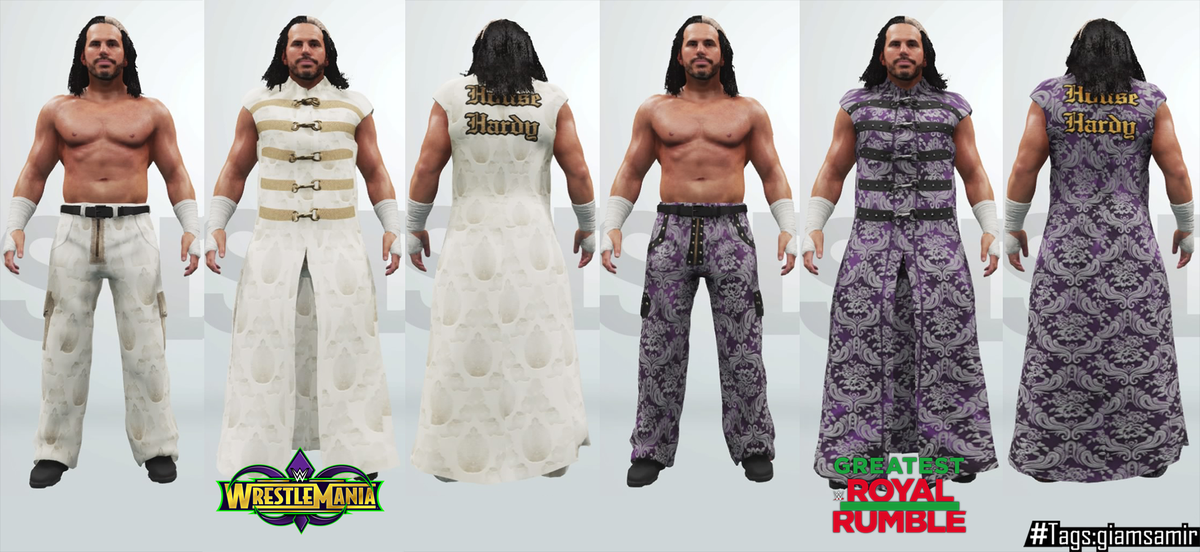 Download #WOKEN @MATTHARDYBRAND #WrestleMania34 & #WWEGRR attires now available on PS4. @WWEgames #WWE2K19 @SmackNetwork #DELETE #WokenWarriors