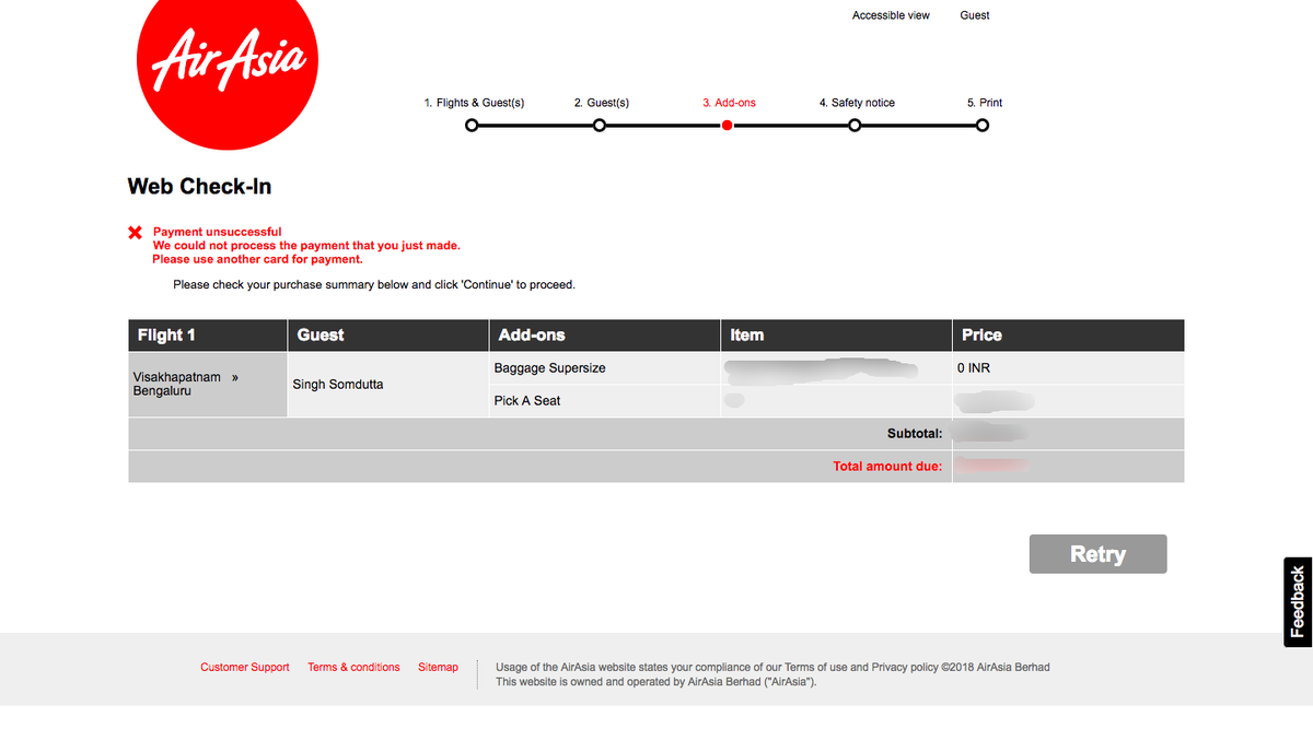som_tweether's tweet image. @AirAsia @AirAsiaSupport I have a flight for tomorrow from VTZ to Bangalore. Trying to book a seat frantically but there is a major issue with your payment gateway. Tried multiple times, multiple cards. No response from your call centre also. #Fixtheissue #AirAsiaSupport #AirAsia